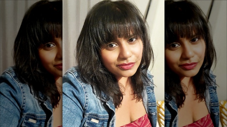 Layered haircut with bangs 