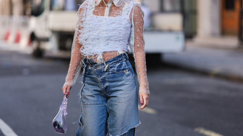 woman wearing jeans