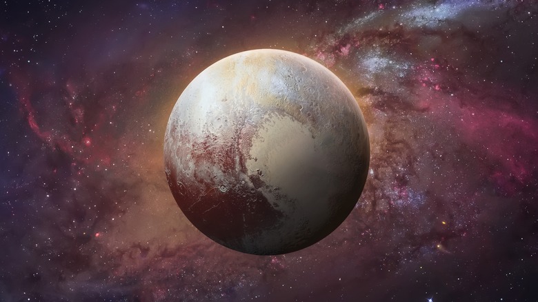 pluto on starry background