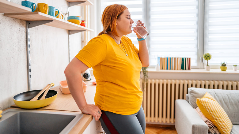 Woman drinking water