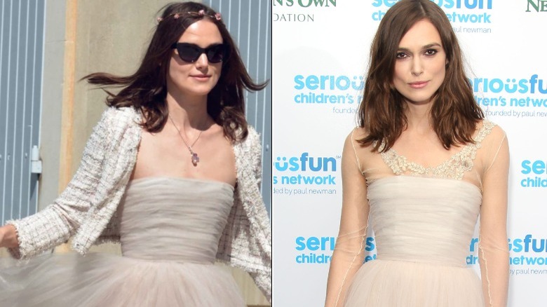 Keira Knightley in tulle short white dress