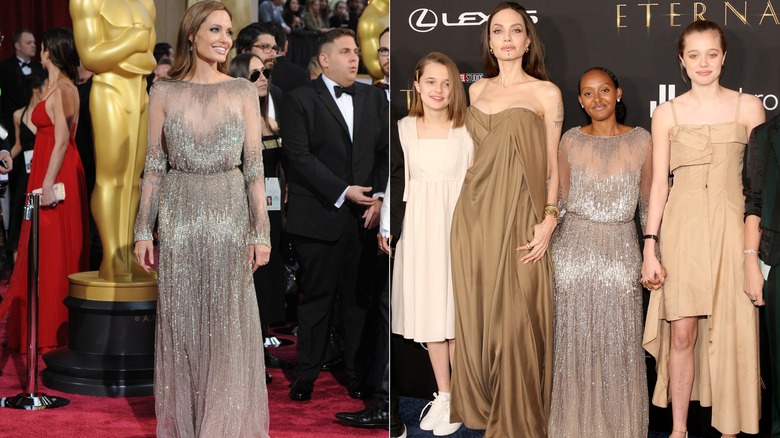 Angelina Jolie and Zahara wear the same dress