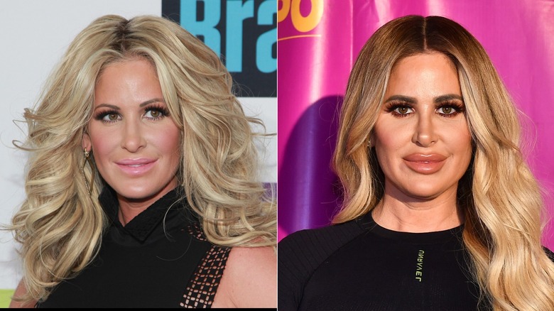 Kim Zolciak with blond wavy hair