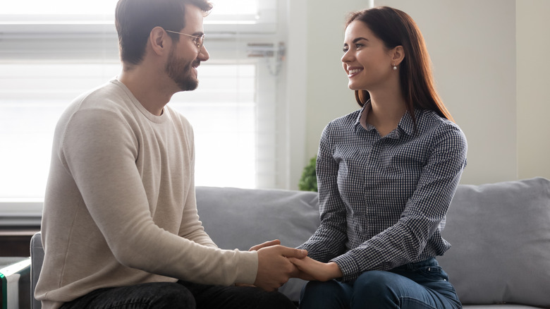 Couple has meaningful conversation