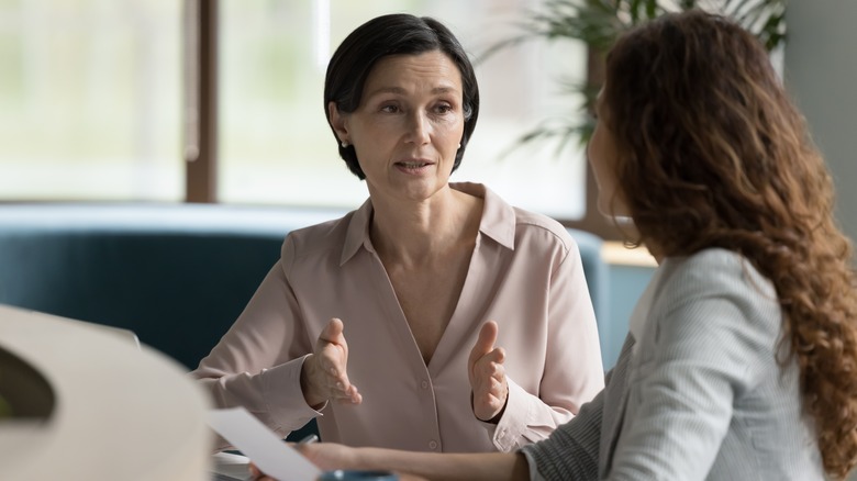 Two women having a conversation