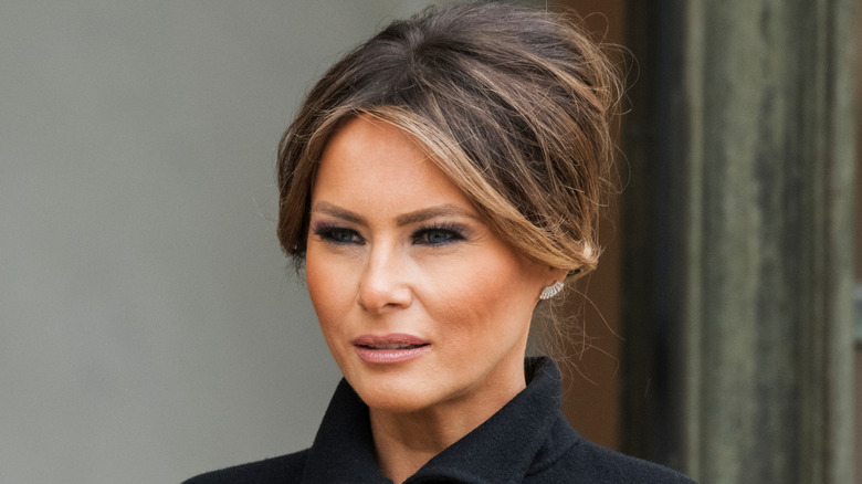 Melania Trump with an updo