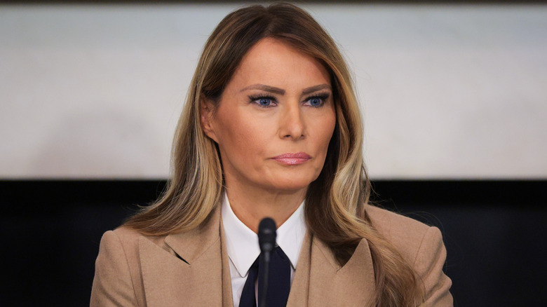 Melania Trump in a beige suit