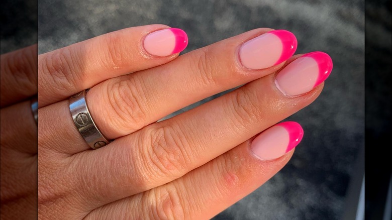 Pink French manicure