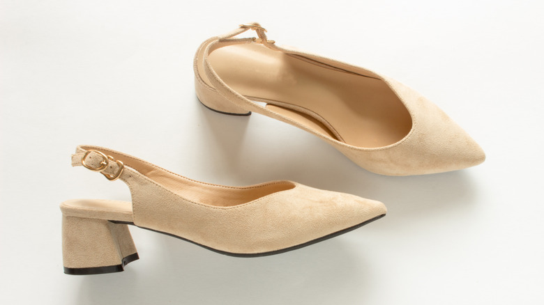 Slingback shoes feature open backs 