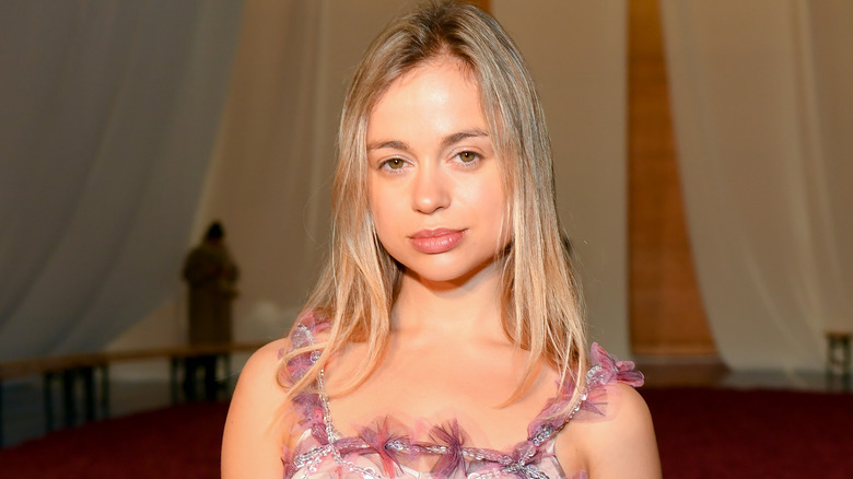 Lady Amelia Windsor pink chiffon dress