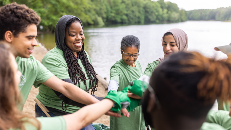 Young group of volunteers