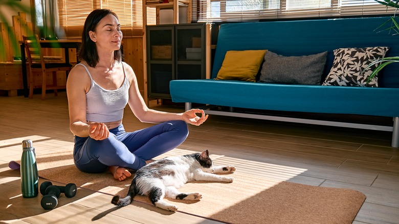 Woman meditating