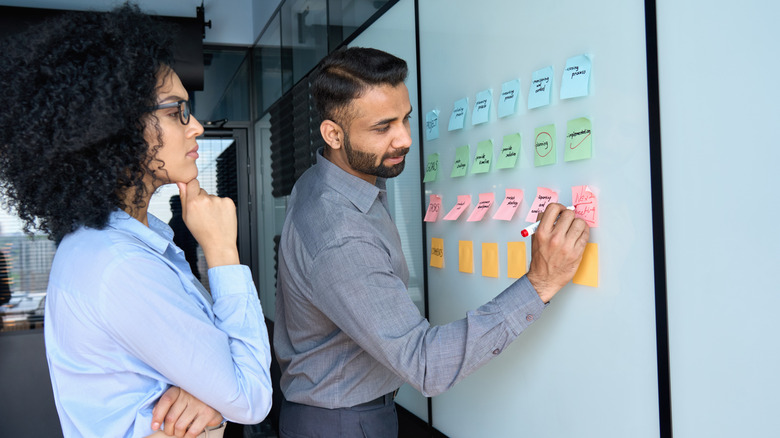 Two people in workplace office