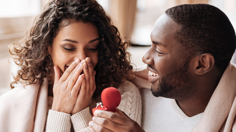 couple getting engaged