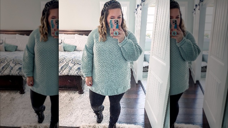 oversized sweater with leggings