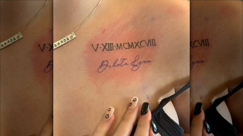 roman numerals collarbone tattoo