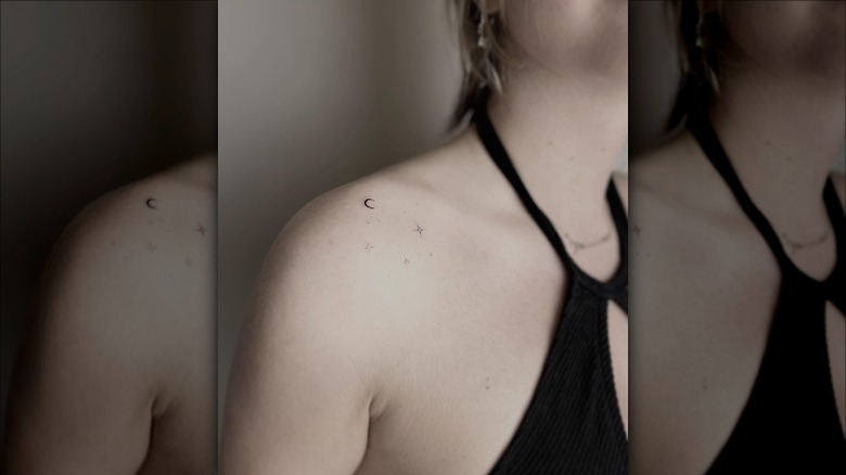 constellation collarbone tattoo
