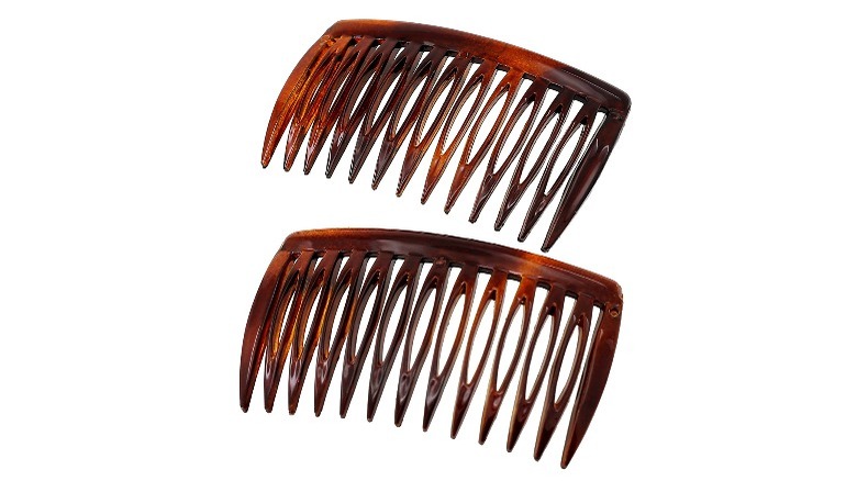 Side combs in tortoise shell