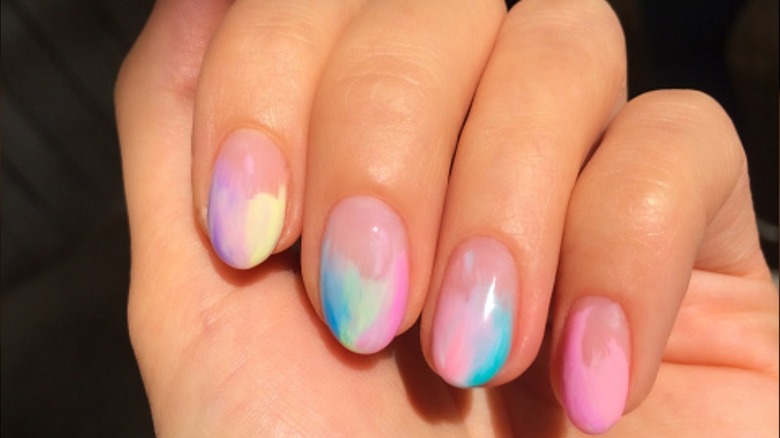 Watercolor French manicure