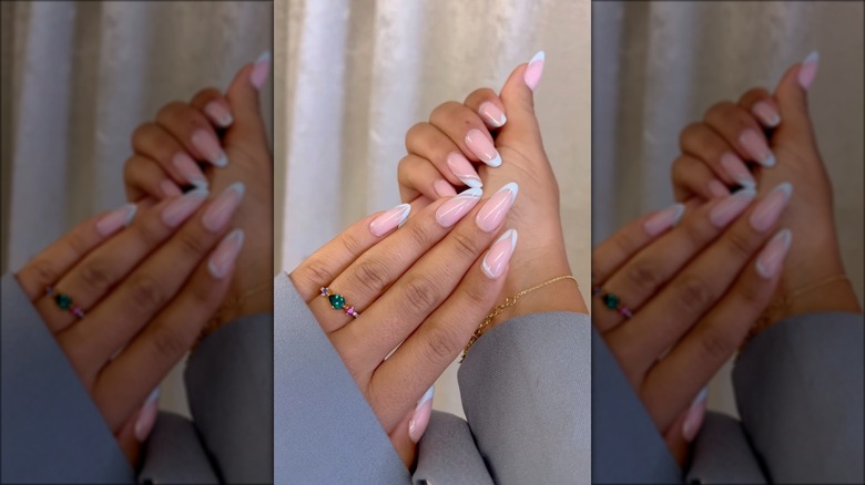 Varied French tip manicure