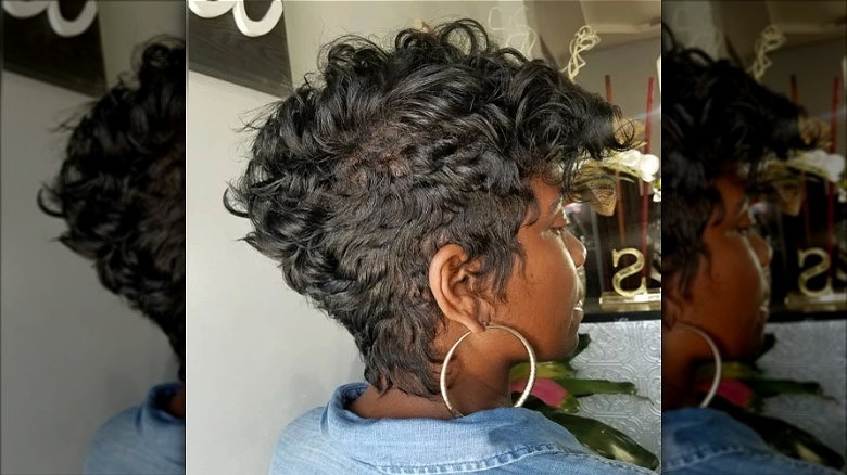 woman with long undercut pixie