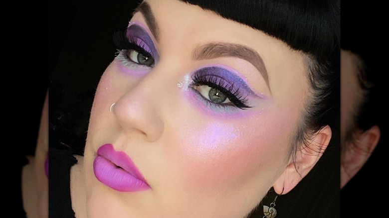 Pink and purple makeup