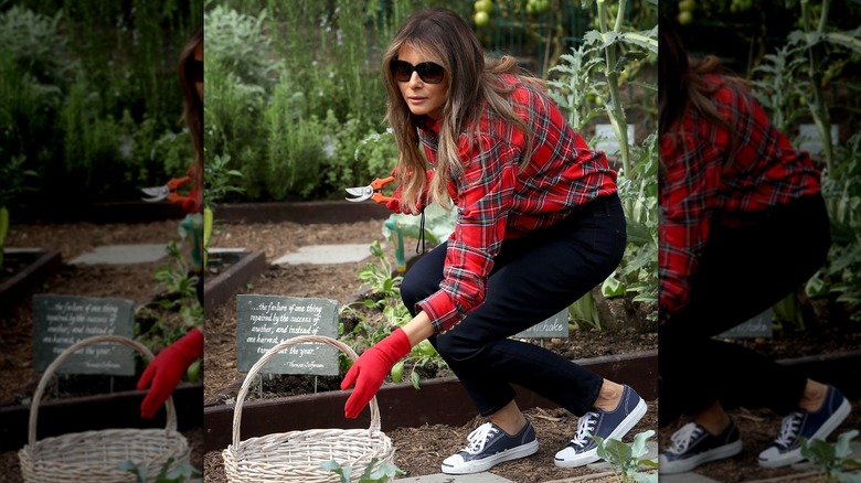 Melania Trump gardening at the White House