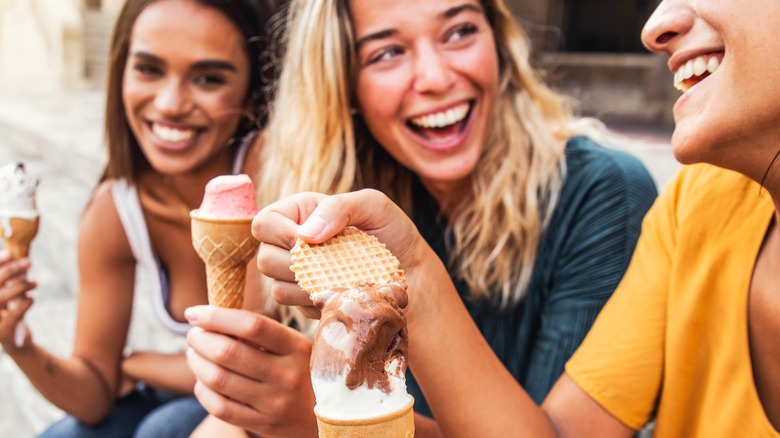 a group eat ice cream