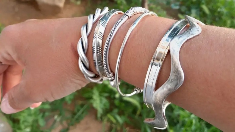 Girl wearing bangles.