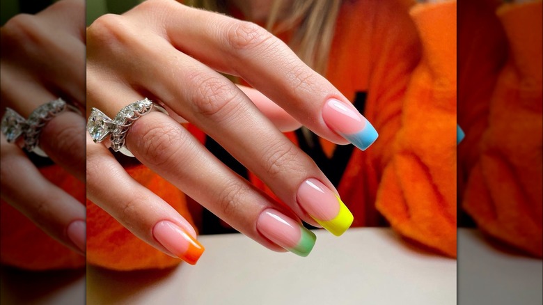 Colorful French tips