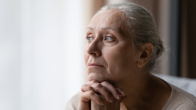 woman looking sad 