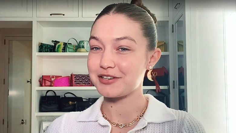 Gigi Hadid makeup tutorial white shirt