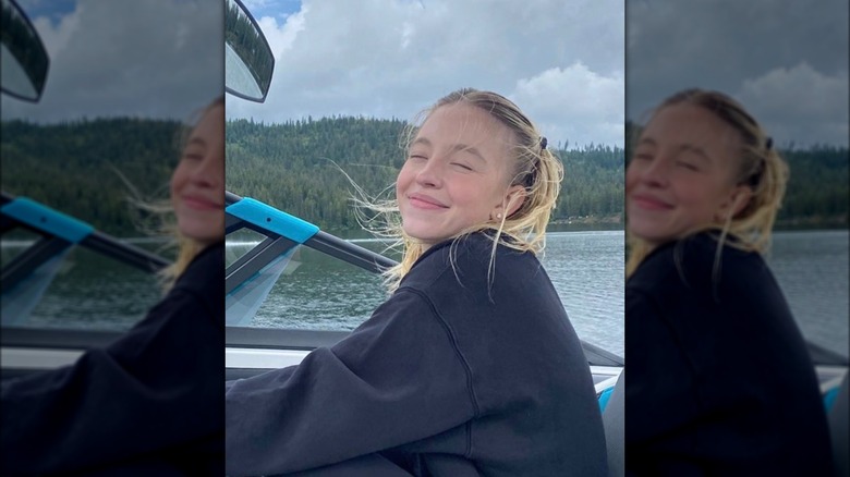 Sydney Sweeney on a boat