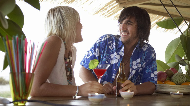 couple at outdoor bar