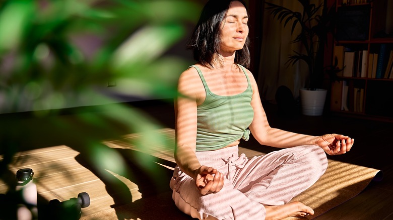 woman meditating