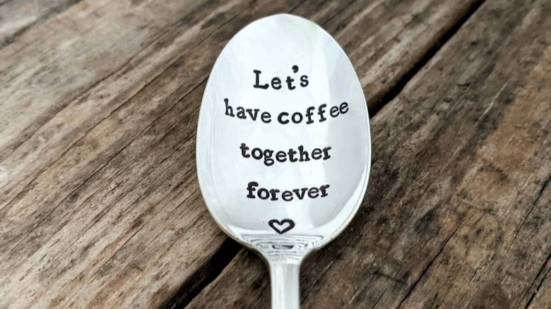 engraved coffee spoon to stir