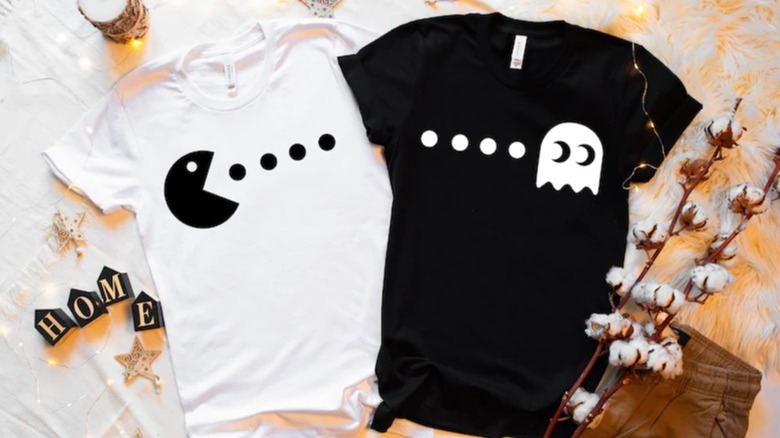 couples t-shirts pacman retro games