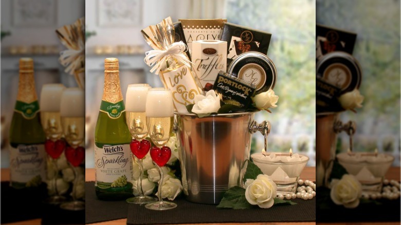 champagne truffles gift basket