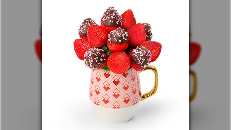 strawberries chocolate sprinkles mug