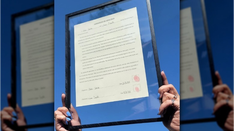 framed couples commitment contract