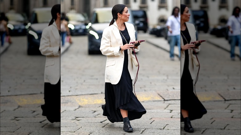 Woman wearing ankle boots