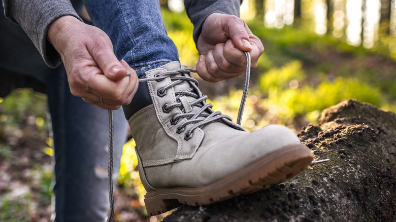 Hiking boots are usually rugged