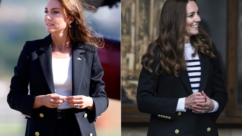 Kate Middleton wearing black blazer