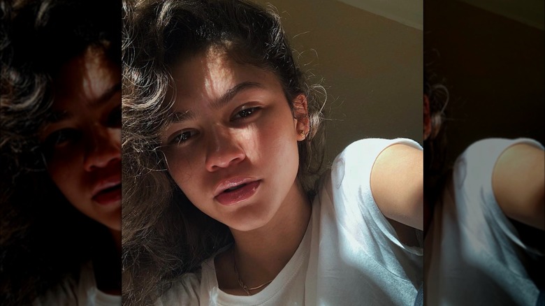 Zendaya selfie with lip gloss