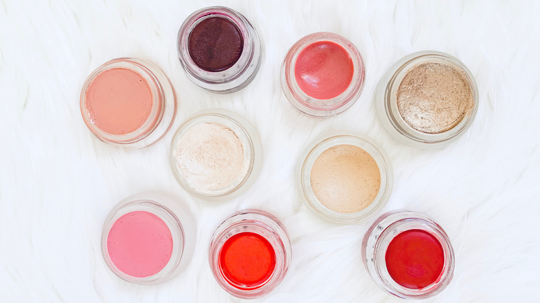 Various makeup pots