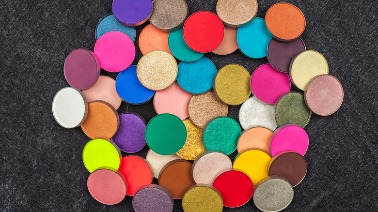 Collection of powder eyeshadows