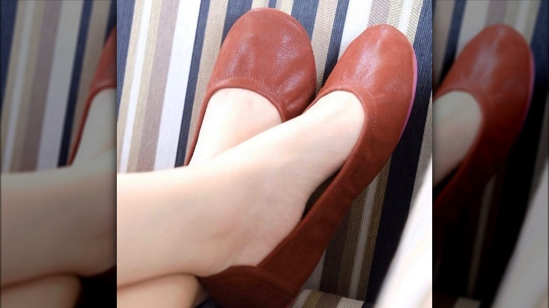 Black and white ballet flats