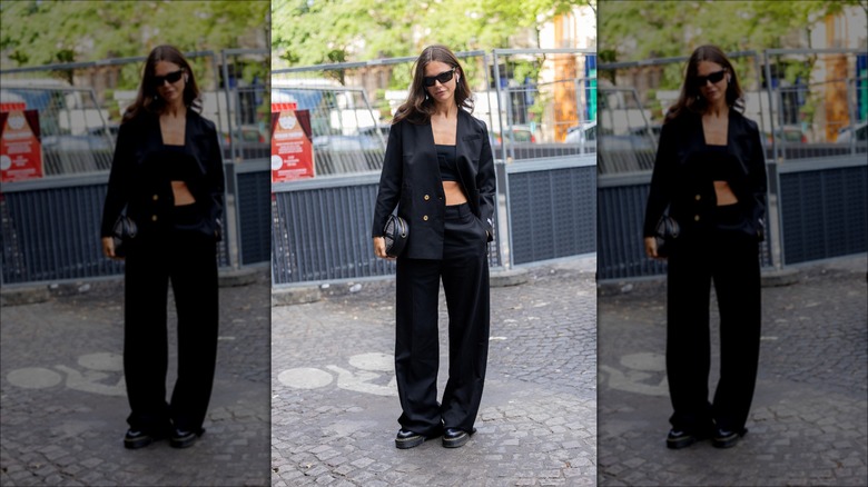 woman wearing black blazer