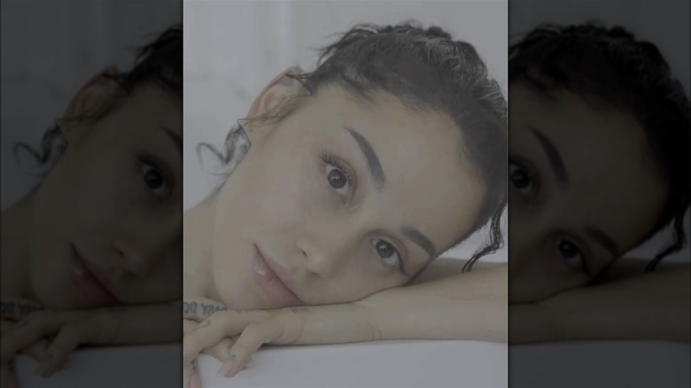 Ariana Grande posing for a makeup-free photo