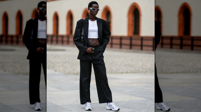 Woman in New Balance sneakers